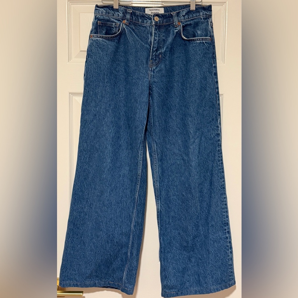 Reformation Cary Low Rise in Classic Blue Denim